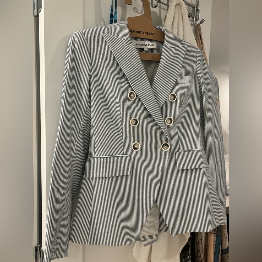 Veronica Beard seersucker miller jacket